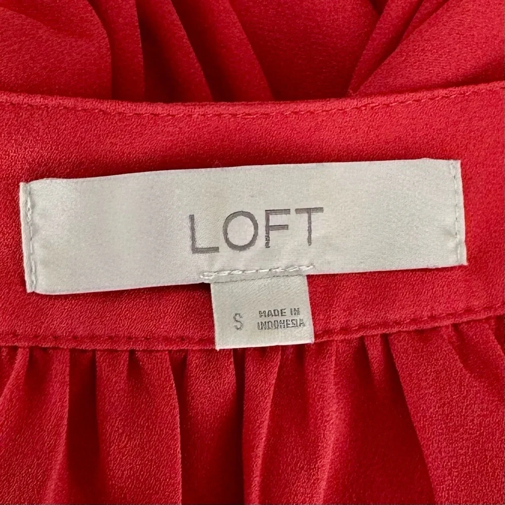 LOFT Square Neck Blouse with Flutter Sleeves Size S - Picture 8 of 11